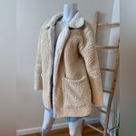Unveil Teddy Sherpa Blazer Cardigan Jacket Cream Tan XS/S Photo 1