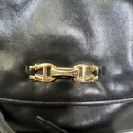 Etienne Aigner Vtg Women's Shoulder Bag Purse Black Genuine Leather Brass Logo Photo 1