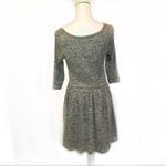 Buttons Knit Scoop Neck Grey Fleck Dress Photo 2