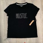 Rae Dunn   Size Medium Hustle black Tee Shirt T-Shirt  Women's NWT Photo 1