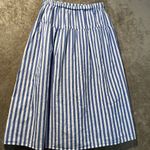 Old Navy  Skirt Womens Small Dropped Waist Midi Striped Chambray Blue White Photo 3