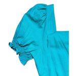 Draper James RSVP Squareneck Puff Sleeve Dress linen blend sz XL bright teal Photo 10