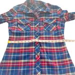 Kuhl Alina Flannel Button Shirt Long Sleeve Plaid Blue Red Women's SIZE Small S Photo 13