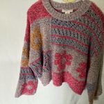 Cherokee Sincerely Jules: Colorful Knit Wool Blend Sweater- Bell Sleeve- Cropped- M Photo 14