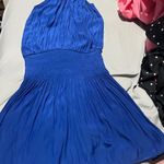 Ramy Brook  Royal Blue Sleeveless Audrey Midi Dress Small Smocked Waisted Photo 11