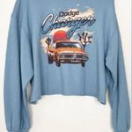 NEW Dodge Charger Womens Blue Cropped Graphic Sweatshirt Pullover XL Photo 0