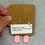 Handmade Black Bow and Strawberry Milk Earrings Pink Photo 2