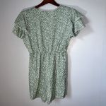 SheIn Short Sleeve Romper Shorts All Over Hearts B Neck Ruffle Sleeve L 8/10 Photo 4