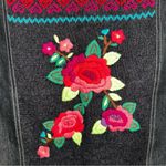Alfred Dunner  Black Denim Beaded Embroidered Vest XL Boho Hippie Photo 6