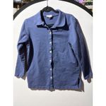 Cotton Studio Womens Blue Button Up Collared Long Sleeve Shirt Size S Photo 2