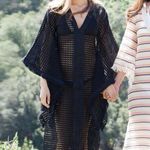 VMT $550 Caftan Maxi Dress Black S Small Veronica Toub Whimsy Witchy Goth Photo 1