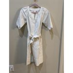 Ann Mashburn trapunto blouson dress size XS 100% Silk Cream Bow Popover Belted Photo 1