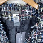 Sans Souci NWT Women's Tweed Multicolored Fringe Tweed Double Button Blazer-Smal Photo 3