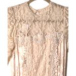 Jessica McClintock  Dress Womens 4 White Lace Pink Satin Long Sleeve RARE Vintage Photo 7