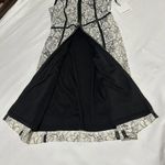 Calvin Klein  Women's White / Black Floral Lace Faux Leather Sheath Dress Sz 2 Photo 10