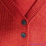 Madewell NEW Plus Asherton Waffle Henley Sweater in red, Christmas sweater, 1X Photo 14