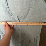 Sigrid Olsen  Woman Size  Medium 100% linen roll-tab tunic blouse in a light blue Photo 2