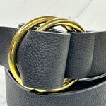 B-low the Belt  Wide Double Ring Belt Large/XL (L/XL) Black Gold Designer ✨ Photo 2