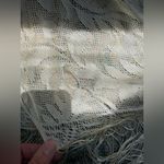 NOS vintage crochet boho large fringe shoulder shawl Photo 7