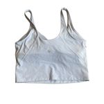 Lululemon  Women’s 6 Align Crop Tank Top Light Blue Linen‎ Pastel Built In Bra Photo 2