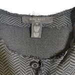 Nine West Nine West Herringbone Peplum Top Button Front Long Sleeve Gray Petite Small Photo 4