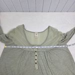 Free People  Sage Green Buttoned Long Sleeve Down Under Henley Top Size M Photo 4