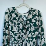 ZARA  Green Floral Romper Playsuit Size Medium Flowy Long Sleeve Summer Photo 2