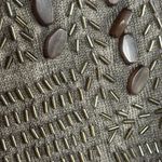 Chico's  Women's Cardigan Sweater Size 1 Taupe Camel color Embellished Beaded Photo 8