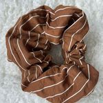 Anthropologie  Brown White Striped Scrunchie  Photo 0
