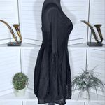BCBGeneration  Gothic Bell Sleeve Dress Sheer Mesh Neck Floral Crochet Black sz 0 Photo 3