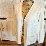 Elegant White Cable Knit Cardigan Size 38 Photo 1