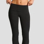 PINK - Victoria's Secret Pink Victoria’s Secret Black‎ Foldover Flare Leggings Photo 0