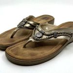 Minnetonka Silverthorne Gold Thong Sandals Women's 7 US Photo 0