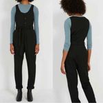 Frank And Oak Black  Sleeveless Button Front Tie Waist Jumpsuit Size M Photo 1