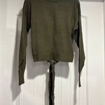 BCBGeneration NWT  Women's Fitted Long Dolman Sleeve Sweater Mock Neck Back Cut Out Tie Top, Size M. Photo 4