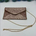Olivia Miller  Rose Gold Glitter Envelope Clutch Detachable Chain Shoulder Strap Photo 1