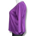 Denim & Co Womens T Shirt Top Beaded Lace Round Neck Stretch Pullover Purple 1X Photo 3