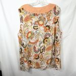 Susan Bristol Plus Size 2X Top Linen Paisley Embroidered Tunic Peach Boho 1768 Photo 1