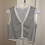 Nique Black and White Striped Tank Top Size M Photo 0