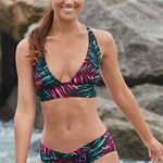Venus NEW Womens Floral Tropical Palm Leaf Print Scuba Knit Bikini Swimsuit Sz 4 Photo 8