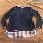 Tommy Hilfiger  Navy Plaid Layered-look Sweater Size XL Photo 3