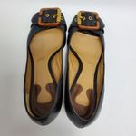 Chloé Chloe Leather Buckle Peep Toes Kitten Heels Slip On Pumps Size 37 Black Photo 6