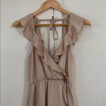 Show Me Your Mumu  Samantha Ruffle Wrap Satin‎ Midi Dress Champagne Small Photo 3