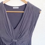 Wyeth Gray V Neck Knot Gathered Front Mini Dress Size XS Photo 2