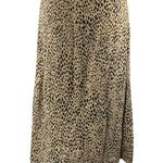 Brandy Melville  Brown Black Leopard Animal Print Zipper Midi A-Line Skirt Size S Photo 2