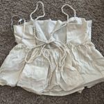 Forever 21 linen beige top braided straps Photo 1