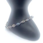 Elegant Pearl Bracelet with Silver Clasp Purple Photo 1