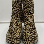 Vtg Plats Leopard Plush Platform Super Chucky Ankle Boots Size 10 Disco Funky Photo 2