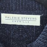 Valerie Stevens  Blue Chenille Knit Granny Preppy Cozy Cardigan Sweater Large Photo 8