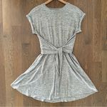 Rebecca Taylor Linen Jersey Tie-Waist Short Sleeve Sheath Dress Heather Grey S Photo 1
